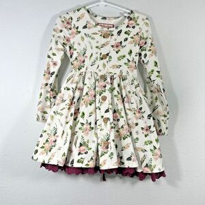 Cheeky Plum Dress Kids 4T Floral Tiered Bloomcore Prairie Cottagecore